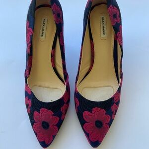 Alex Marie Black and pink Floral Heels